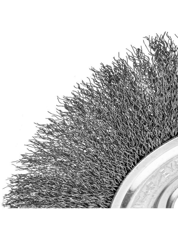 Щетка для УШМ, 175 мм, посадка 22.2 мм, плоская, витая проволока 0.3 мм Сибртех