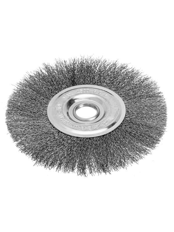 Щетка для УШМ, 175 мм, посадка 22.2 мм, плоская, витая проволока 0.3 мм Сибртех