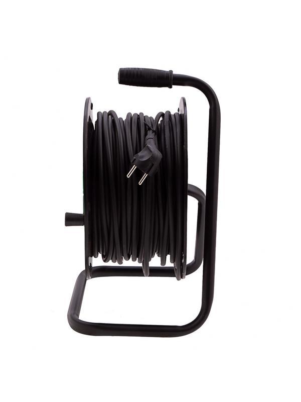 Удлинитель силовой 50 м, 16А, тип УХ10, ПВС, на кабельной катушке, 4 розетки без заземления Сибртех