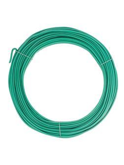 Проволока для подвязки, стальная в ПВХ (зеленый) 25 м, внутр. 1.6 мм / внеш. 3 мм Сибртех