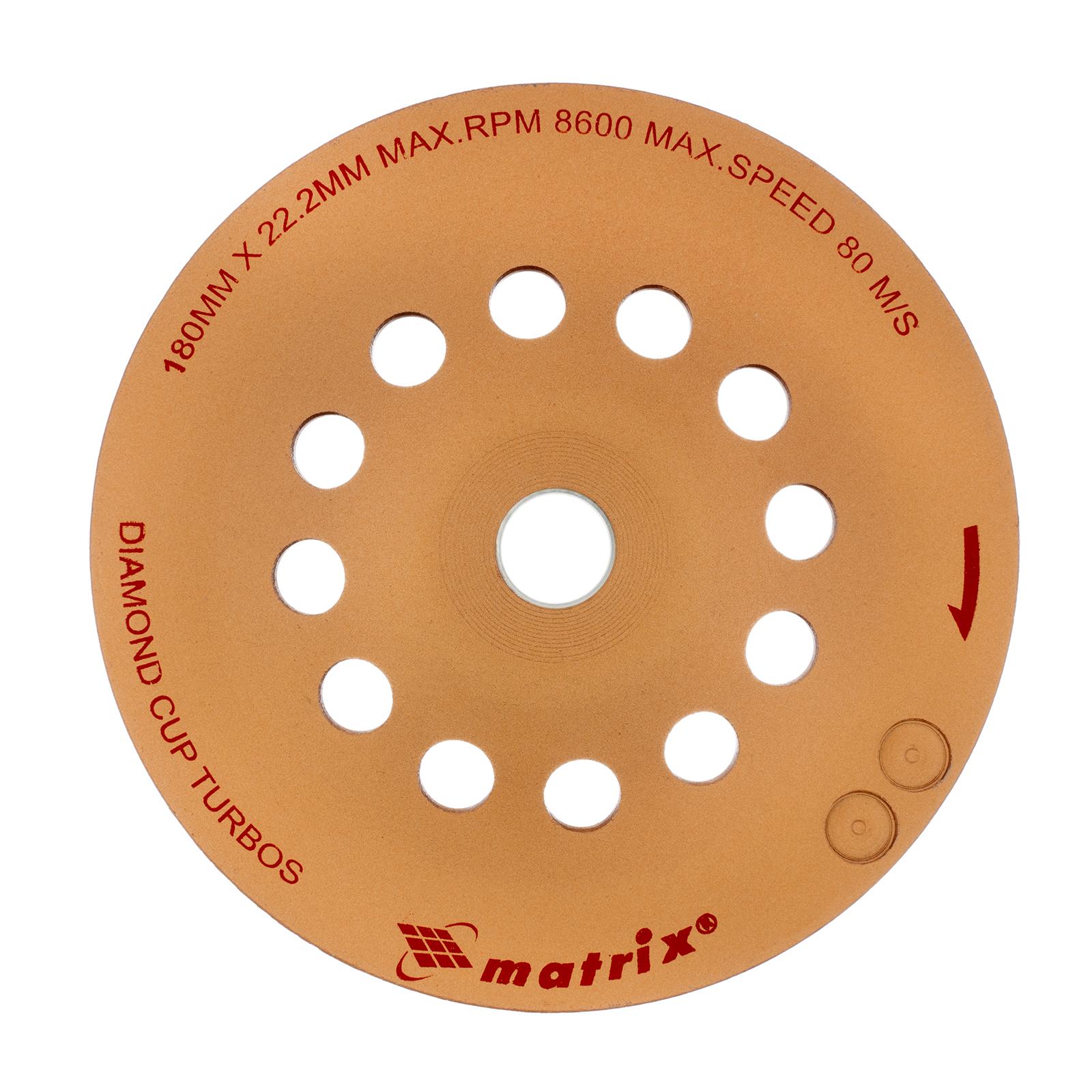 Чашка алмазная зачистная, 180 мм, турбо Matrix
