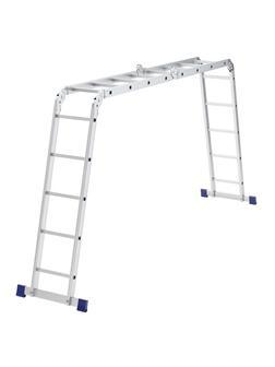 Лестница шарнирная алюминиевая, 2 х 4 + 2 х 5, Россия, Сибртех