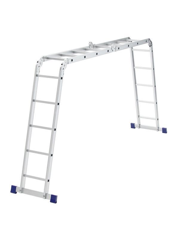 Лестница шарнирная алюминиевая, 2 х 4 + 2 х 5, Россия, Сибртех
