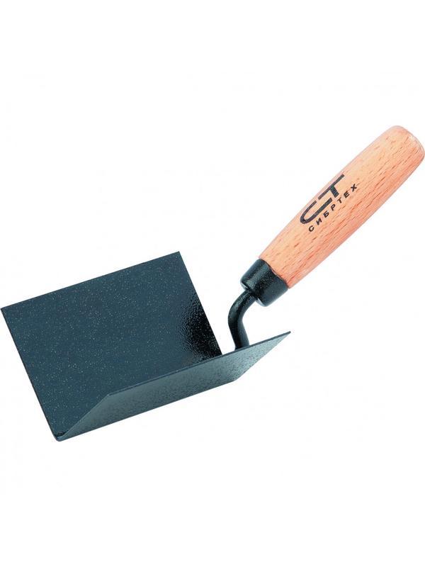 Кельма угловая, 110 х 75 х 75 мм, стальная, для внутренних углов, буковая ручка Сибртех