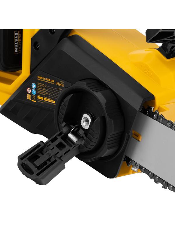 Цепная пила аккумуляторная бесщеточная RCS400-36, Li-ion, 36 В, 4 Ач, шина 400 мм Denzel