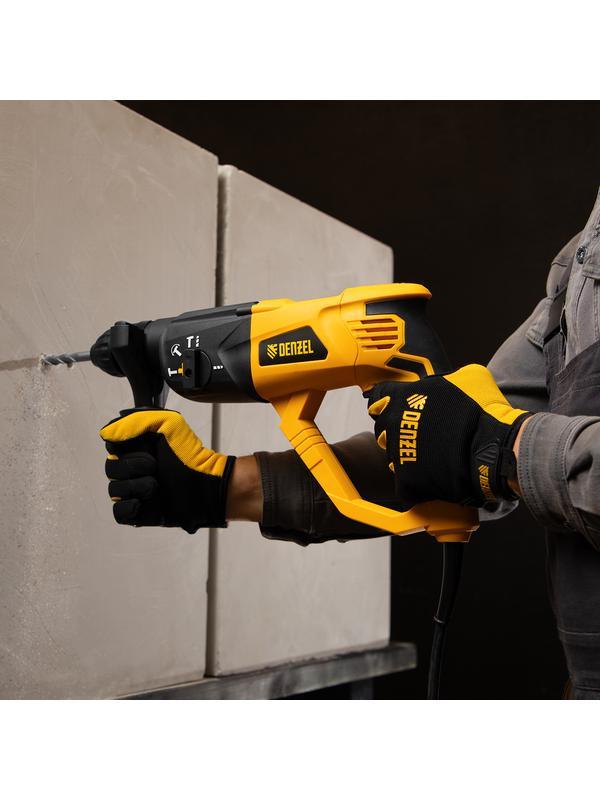 Перфоратор электрический RH-1050-26, SDS-plus, 1050 Вт, 3.2 Дж, 3 плюс 1 режим Denzel