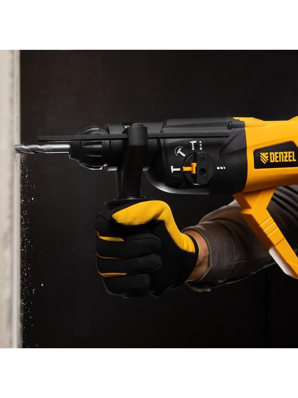 Перфоратор электрический RH-1050-26, SDS-plus, 1050 Вт, 3.2 Дж, 3 плюс 1 режим Denzel