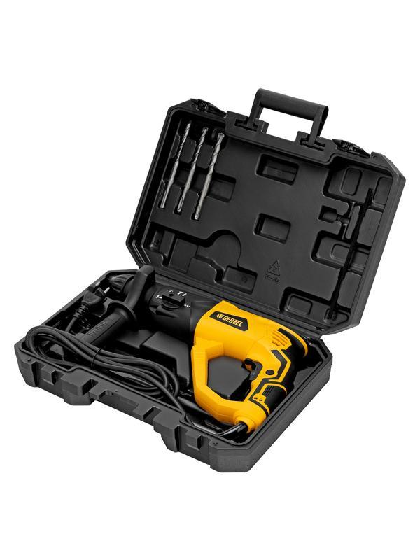 Перфоратор электрический RH-1050-26, SDS-plus, 1050 Вт, 3.2 Дж, 3 плюс 1 режим Denzel
