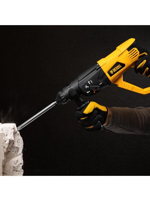 Перфоратор электрический RH-1050-26, SDS-plus, 1050 Вт, 3.2 Дж, 3 плюс 1 режим Denzel