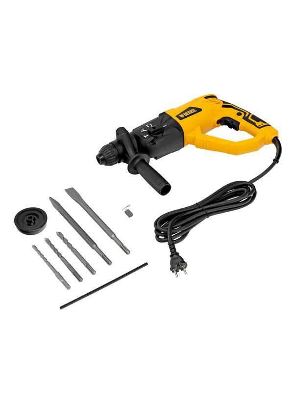 Перфоратор электрический RH-1050-26, SDS-plus, 1050 Вт, 3.2 Дж, 3 плюс 1 режим Denzel
