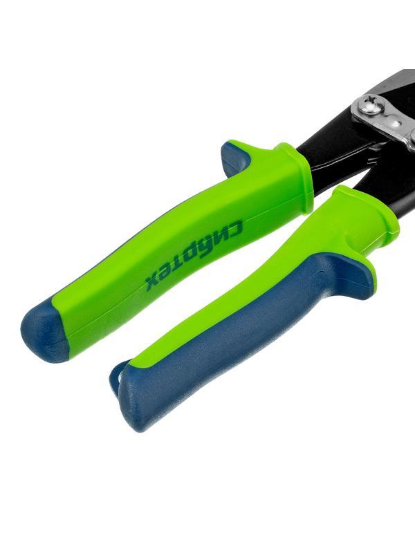 Ножницы по металлу, 250 мм, правый рез, сталь С55, двухкомпонентные рукоятки СИБРТЕХ