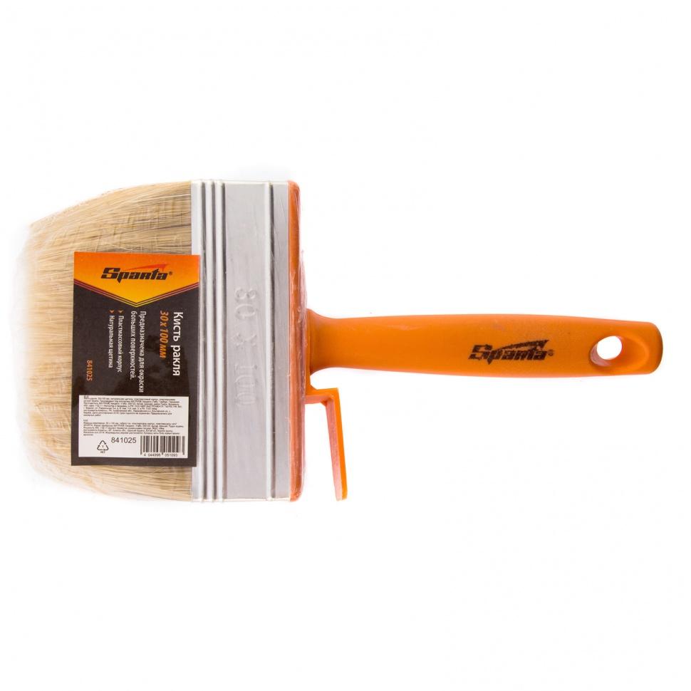 Кисть-ракля, 30 х 100 мм, натуральная щетина, пластмассовый корпус, пластмассовая ручка Sparta