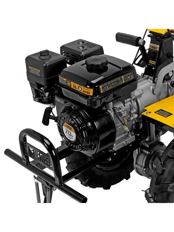 Мотоблок DPT-370X, 7 л.с, дисковое сцепление, ширина 90 см, глубина 35 см, фрез 3 х 4, ВОМ, передачи 3В/1Н Denzel