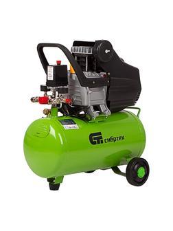 Компрессор воздушный КК-1500/24, 1.5 кВт, 198 л/мин, 24 л, прямой привод, масляный Сибртех