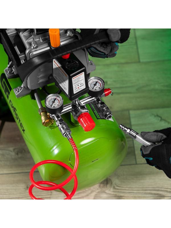 Компрессор воздушный КК-1500/24, 1.5 кВт, 198 л/мин, 24 л, прямой привод, масляный Сибртех