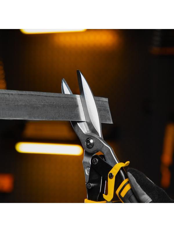 Ножницы по металлу, 315 мм, прямой проходной рез, сталь-CrMo, трехкомпонентные рукоятки Denzel