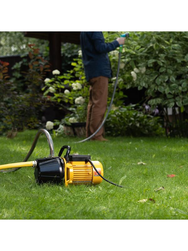 Садовый поверхностный насос GP1100C, 1100 Вт, 4500 л/ч, подъем 46 м, чугун Denzel