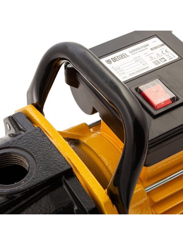 Садовый поверхностный насос GP1100C, 1100 Вт, 4500 л/ч, подъем 46 м, чугун Denzel