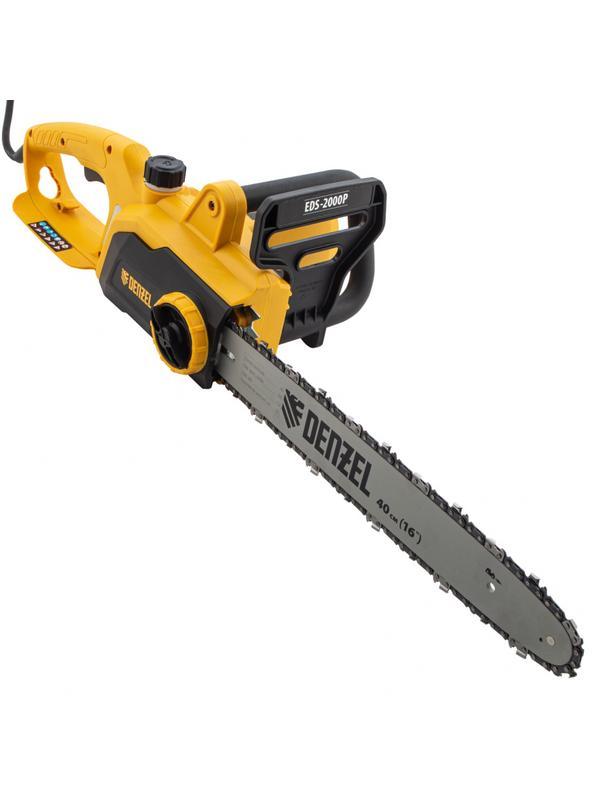 Пила цепная электрическая EDS-2000P, 2 кВт,поперечная, шина 40 см, шаг 3/8, паз 1.3 мм, 57 звеньев Denzel
