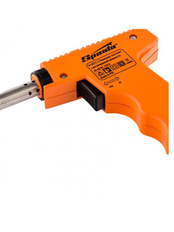 Паяльник-пистолет с регулировкой мощности 30-60 Вт, 220 В Sparta
