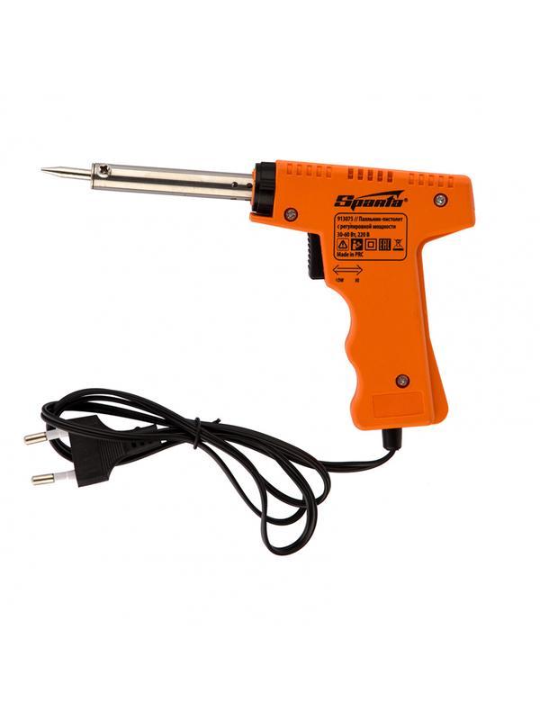 Паяльник-пистолет с регулировкой мощности 30-60 Вт, 220 В Sparta