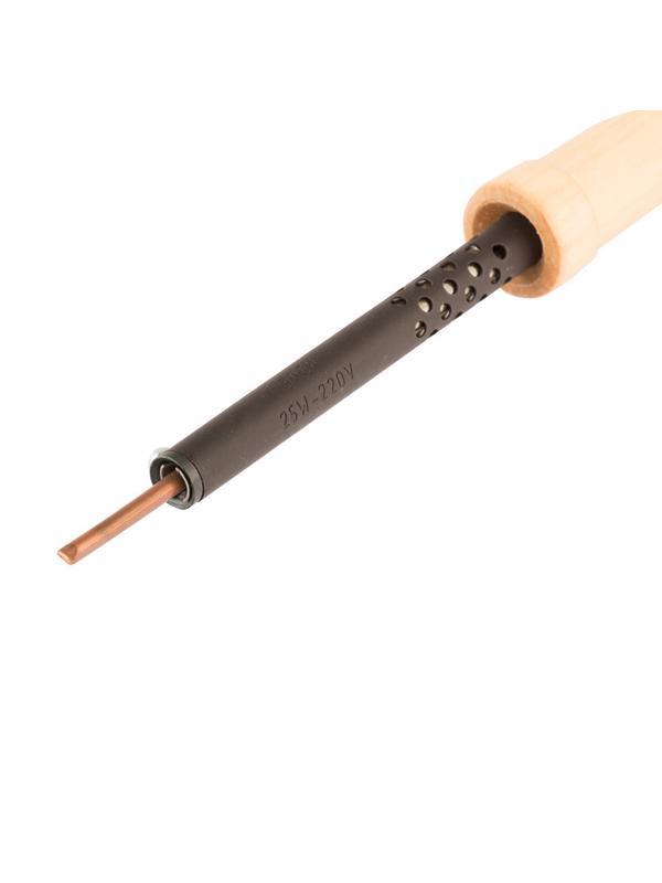 Паяльник электрический ЭПСН-25/220, деревянная ручка, Россия Сибртех