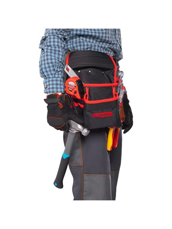 Подсумок поясной, 8 карманов, держатель для молотка, для клещей Matrix