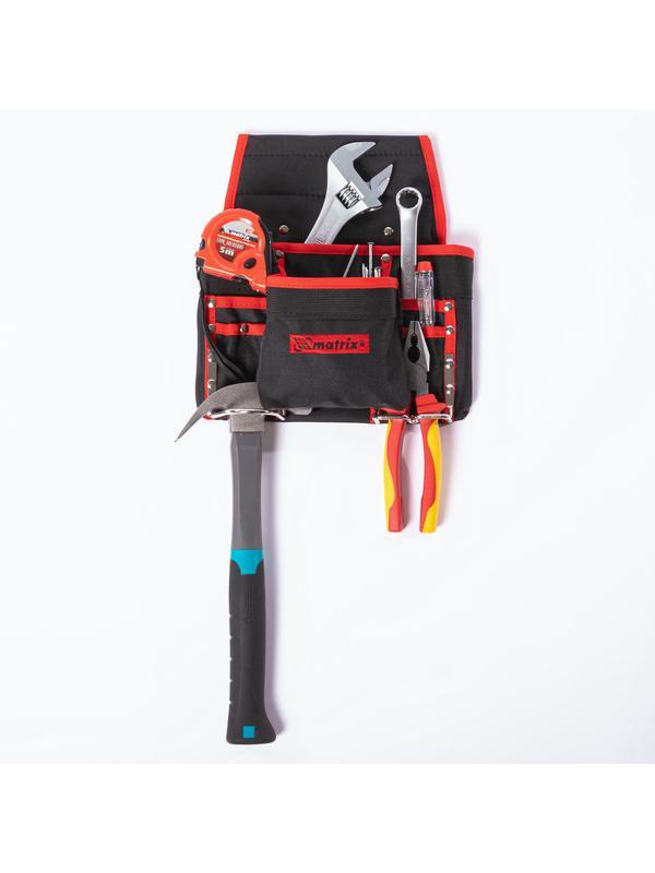 Подсумок поясной, 8 карманов, держатель для молотка, для клещей Matrix