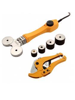 Аппарат для сварки пластиковых труб DWP-750, 750 Вт, 0-300 град, 4 насадки, 20-40 мм Denzel