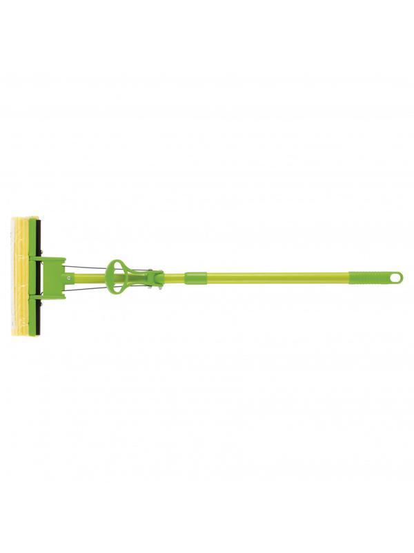 Швабра отжимная 115 см, губка PVA 27 x 5.5 x 6 см, телескопическая рукоятка, зеленая Elfe