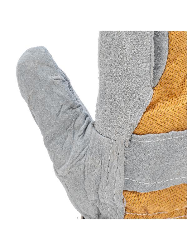 Перчатки спилковые комбинированные, усиленные, утолщенные, размер XL, Сибртех