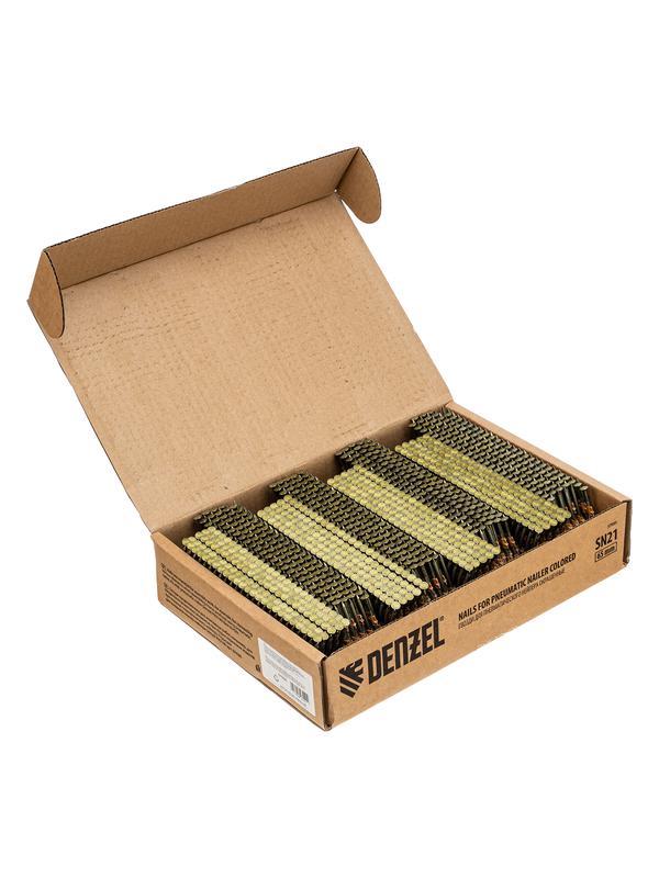 Гвозди для пнев. нейлера (крашен.), длина - 65 мм, диам. - 2,9 мм, 2000 шт. Denzel