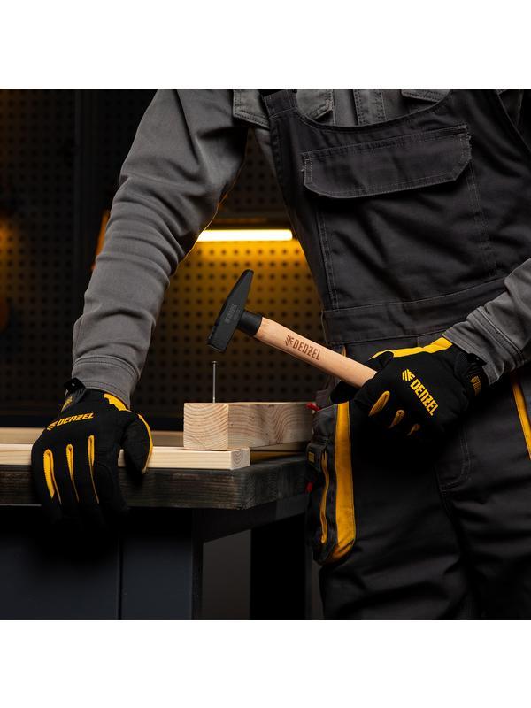 Молоток слесарный, 200 г, кованый квадратный боек, буковая рукоятка Denzel