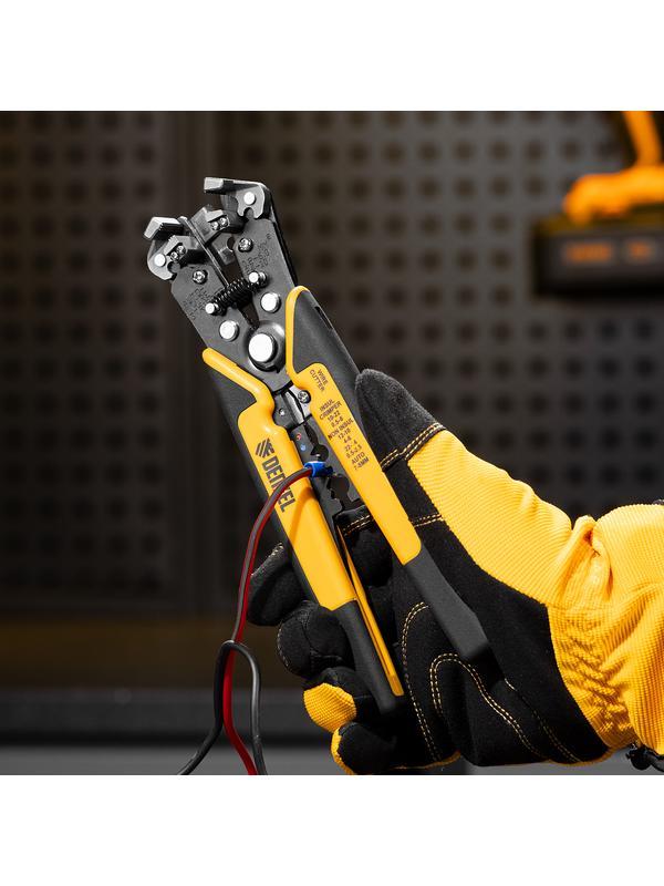 Щипцы для зачистки электропроводов 0,2-6 мм2, функция обрезания проводов// Denzel