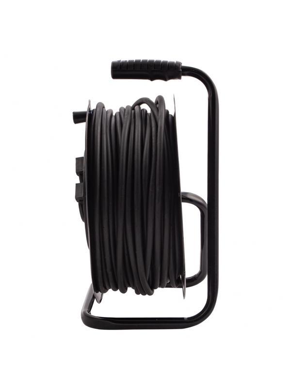 Удлинитель силовой 50 м, 16А, тип УХз16, КГ 3 x 2.5 мм, на стальной катушке, 4 розетки Сибртех