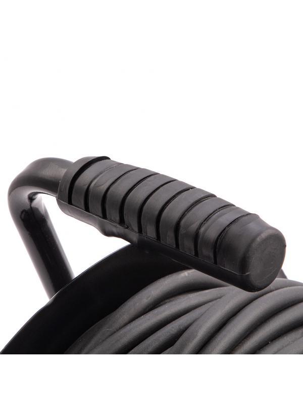 Удлинитель силовой 50 м, 16А, тип УХз16, КГ 3 x 2.5 мм, на стальной катушке, 4 розетки Сибртех