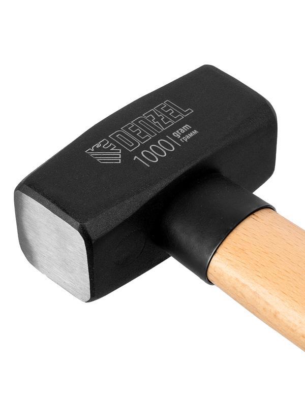 Кувалда, 1000 г, кованая головка, буковая рукоятка Denzel