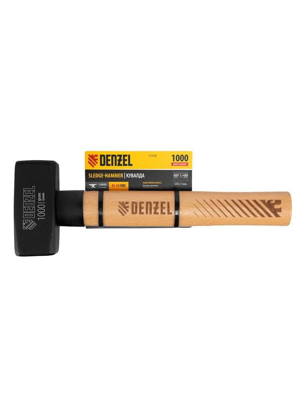 Кувалда, 1000 г, кованая головка, буковая рукоятка Denzel