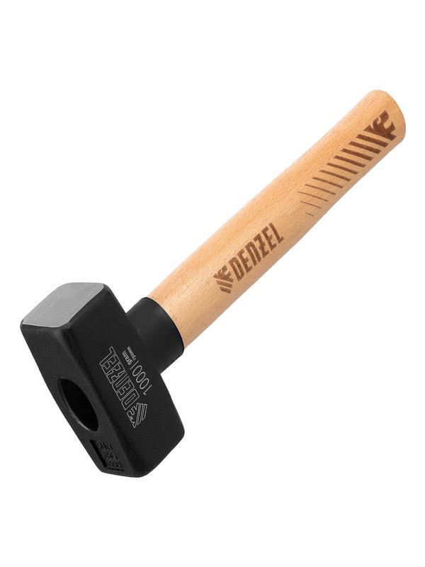 Кувалда, 1000 г, кованая головка, буковая рукоятка Denzel