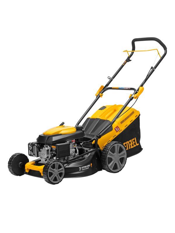 Газонокосилка бензиновая GLD-460, 146 куб.см, ширина 46 см, ручная, 7 уровней, травосборник 50 л Denzel