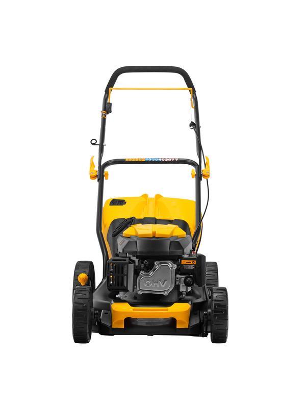 Газонокосилка бензиновая GLD-460, 146 куб.см, ширина 46 см, ручная, 7 уровней, травосборник 50 л Denzel