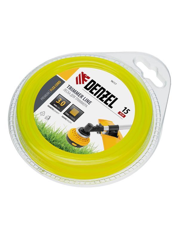 Леска для триммера, квадрат 3 мм х 15 м, блистер Flex cord Denzel