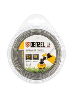 Леска двухкомпонентная для триммера квадратная витая, 2.4 мм х 15 м, EXTRA CORD Denzel