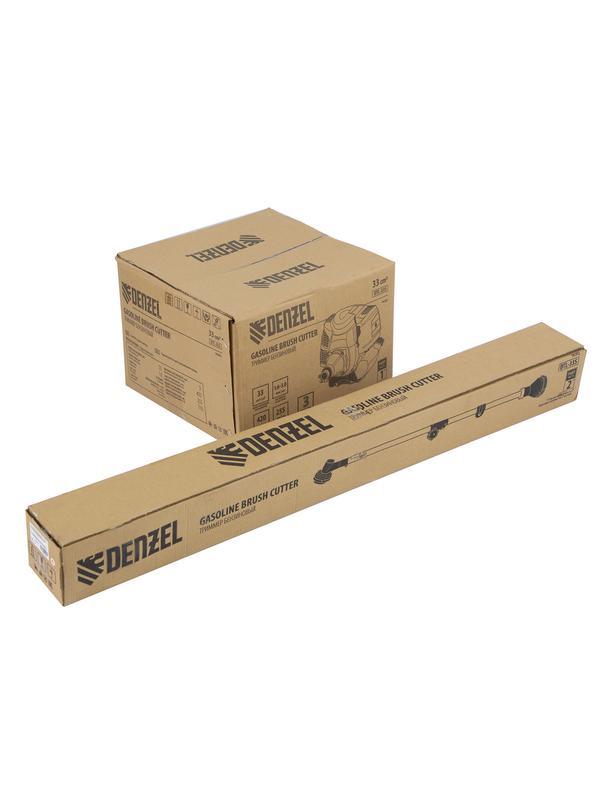 Триммер бензиновый DTL-33S, 33 см3, разъемная штанга, состоит из 2 частей Denzel