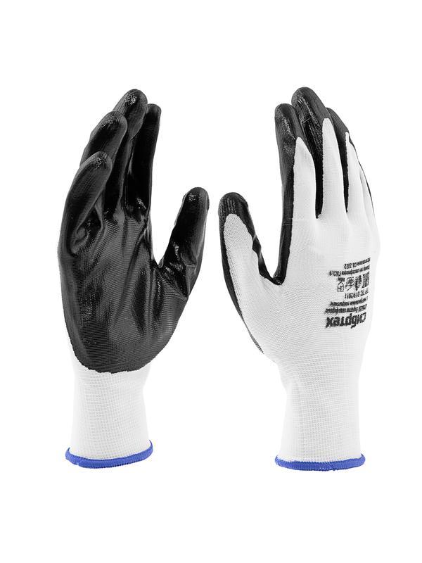 Перчатки полиэфирные с черным нитрильным покрытием, размер 9, 13 класс вязки// Сибртех