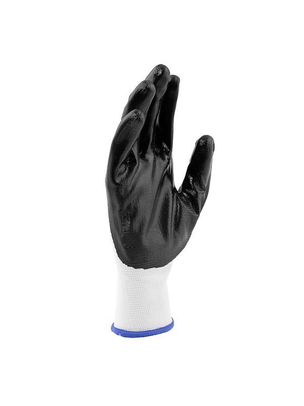 Перчатки полиэфирные с черным нитрильным покрытием, размер 9, 13 класс вязки// Сибртех