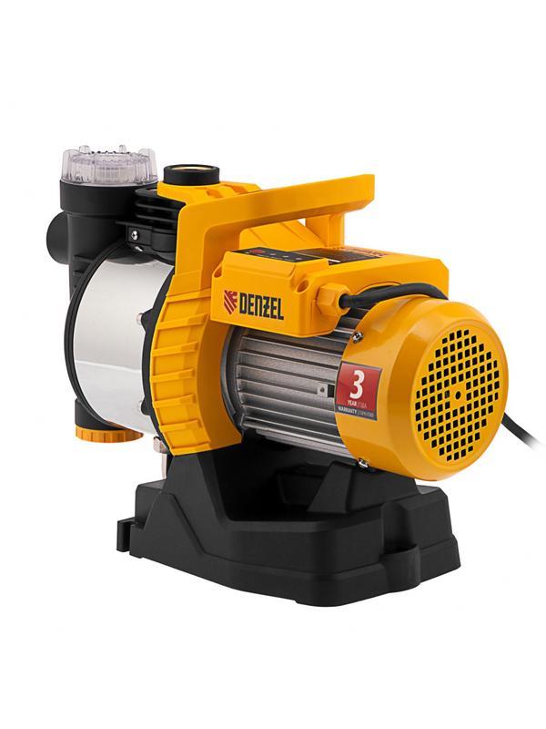 Садовый поверхностный насос GP1100SS, 1100 Вт, 4000 л/ч, подъем 45 м, пластик Denzel