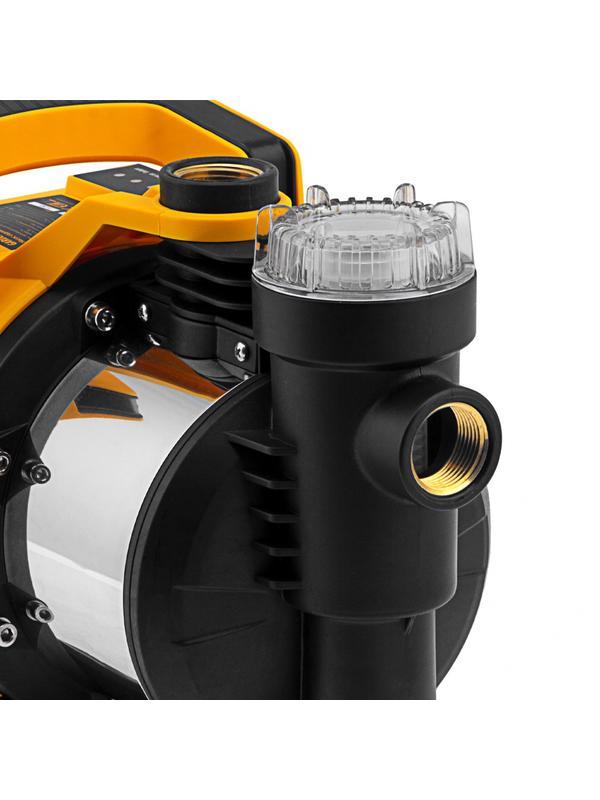 Садовый поверхностный насос GP1100SS, 1100 Вт, 4000 л/ч, подъем 45 м, пластик Denzel