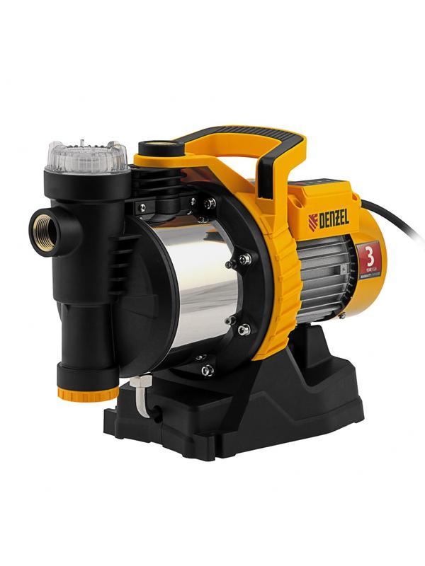 Садовый поверхностный насос GP1100SS, 1100 Вт, 4000 л/ч, подъем 45 м, пластик Denzel