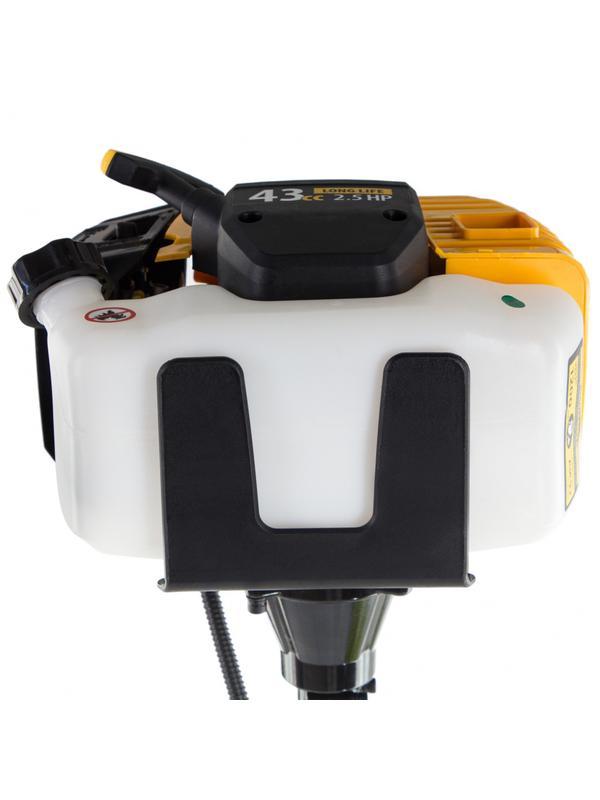 Триммер бензиновый DT 43, 43 см3, 2.5 л. с, неразъемная штанга, состоит из 2 частей Denzel